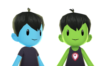 Green and blue avatars